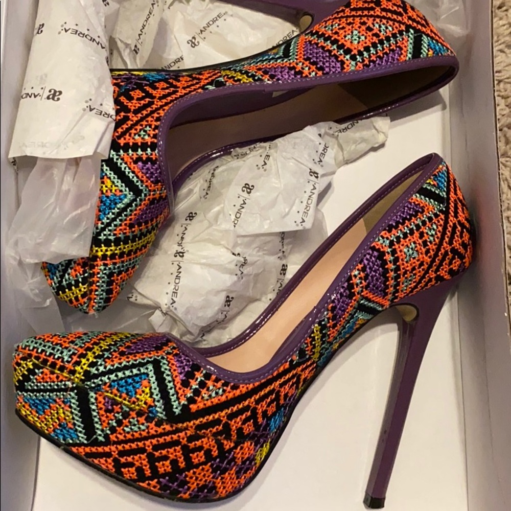 Embroidered high heels